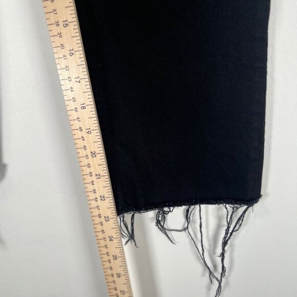 NWOT RE/DONE ORIGINALS Stove Pipe High Rise Raw Hem Jet Black SELF/CORP Jeans 26 - Picture 9 of 16